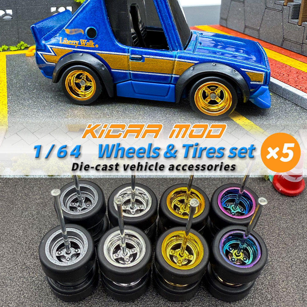 Model Kit Cars - عجلات قابلة للفصل بمقياس 1/64، إطارات