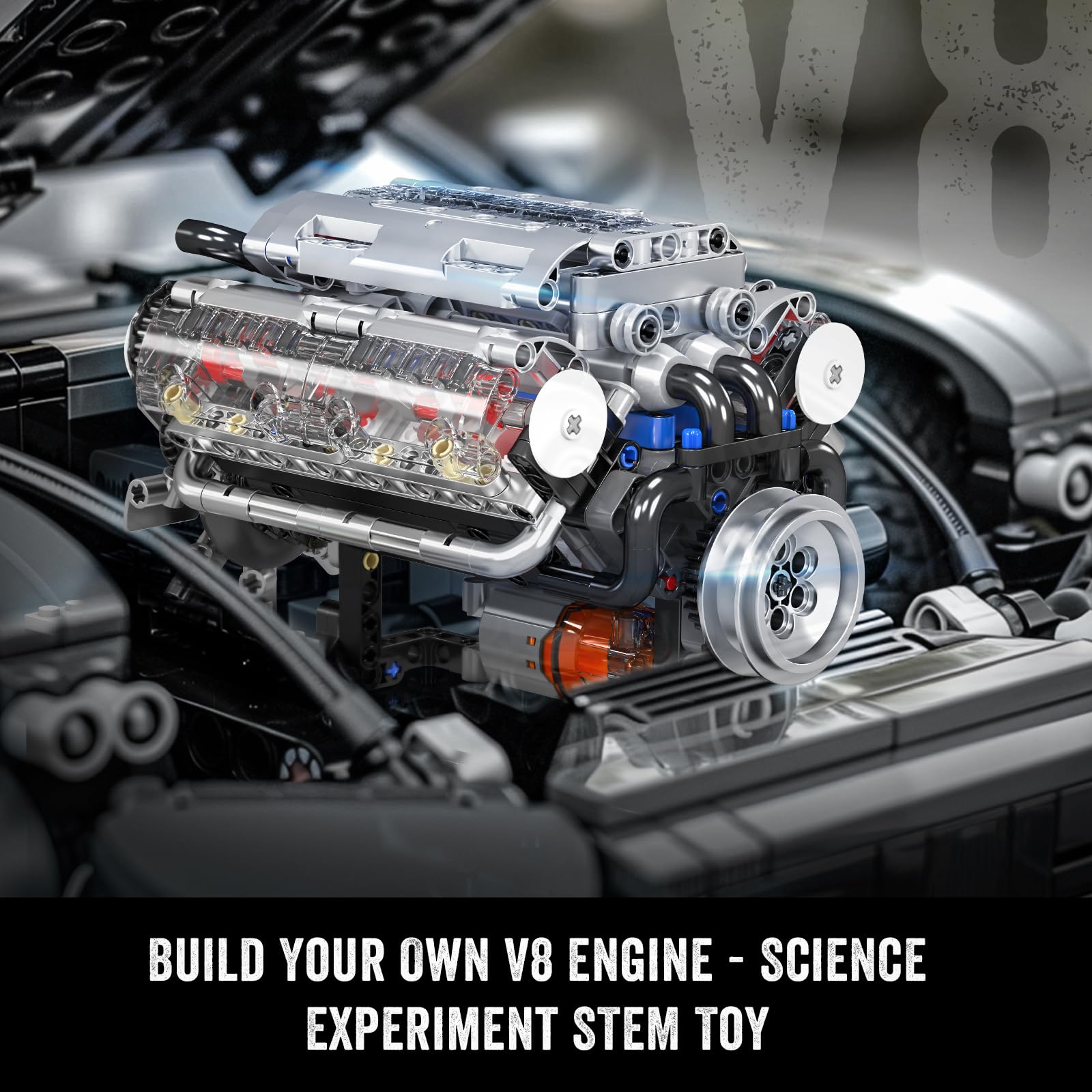 مجموعة مكعبات بناء محرك V8 من  - مراجعة Model Kit V8 وسعره